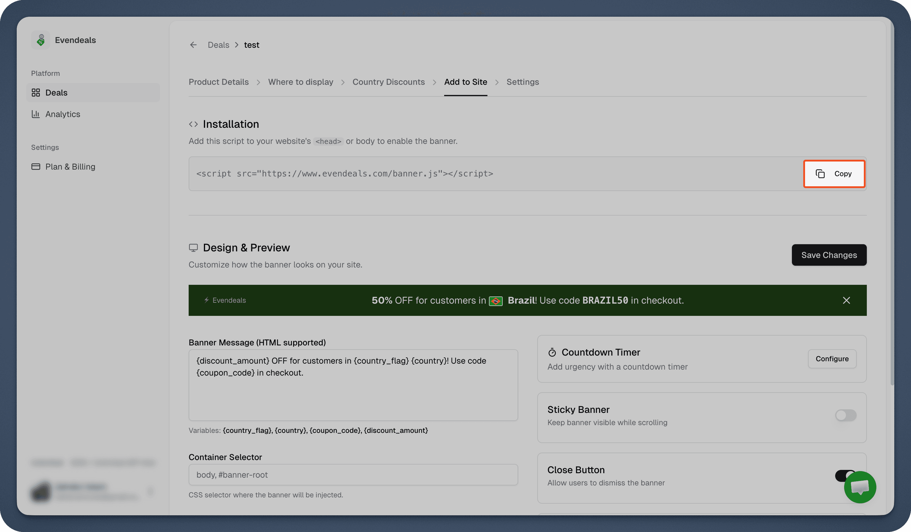 Evendeals banner design and preview