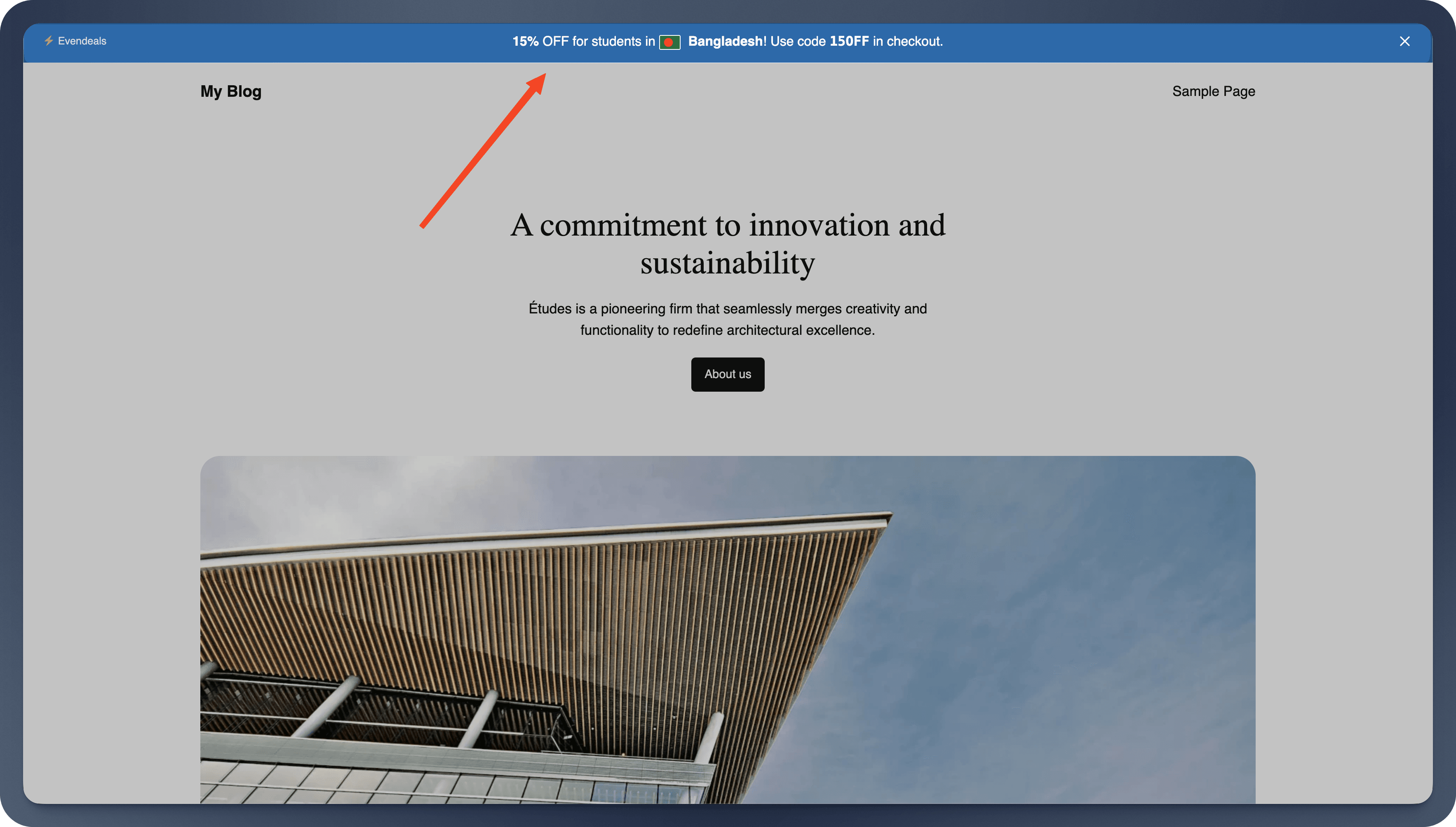 Evendeals script installation or live banner on site